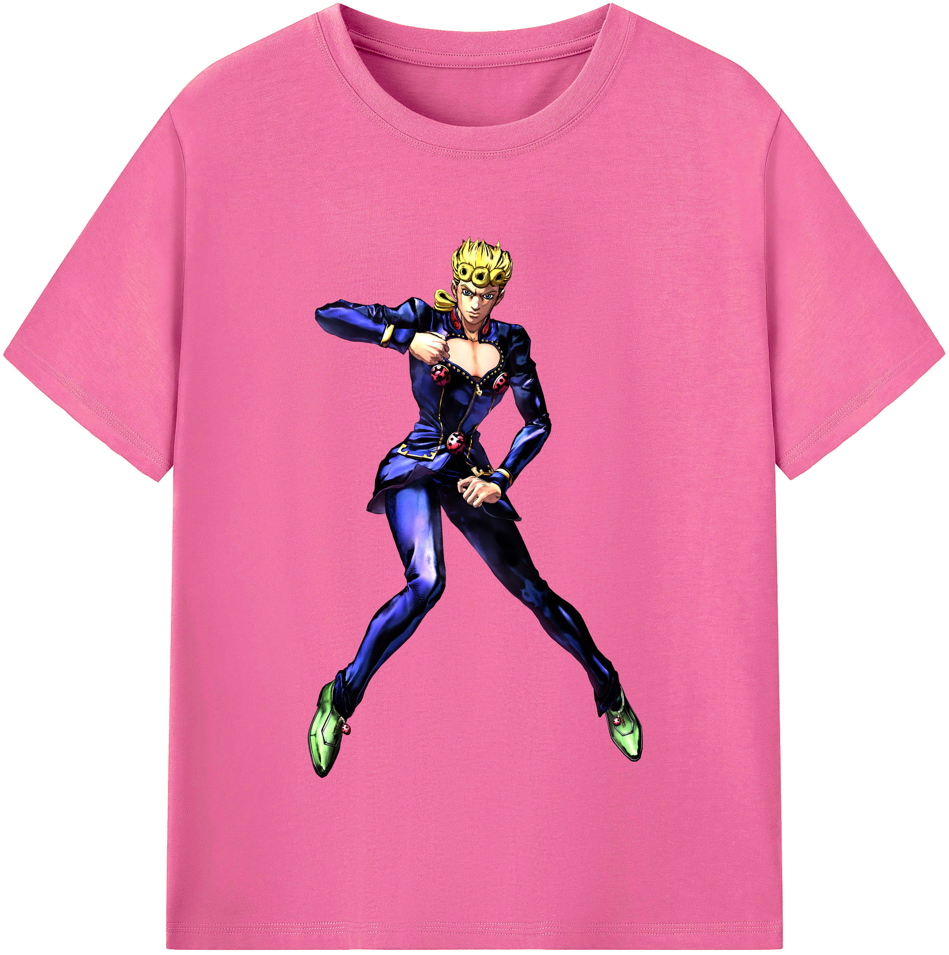 （画像用） ジョジョの奇妙な冒険 ジョルノ?ジョバァーナ JoJo's Bizarre Adventure Giorno Giovanna レディースカジュアルプリントTシャツ（綿100％）